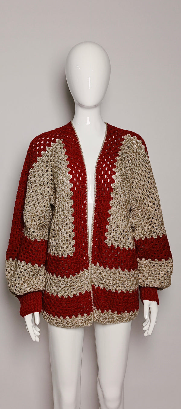 Crimson Mist Vintage Cardigan